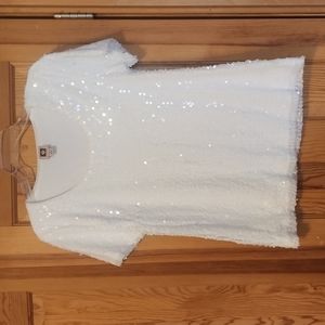 Annie Klein formal white sequinshort sleeve , large